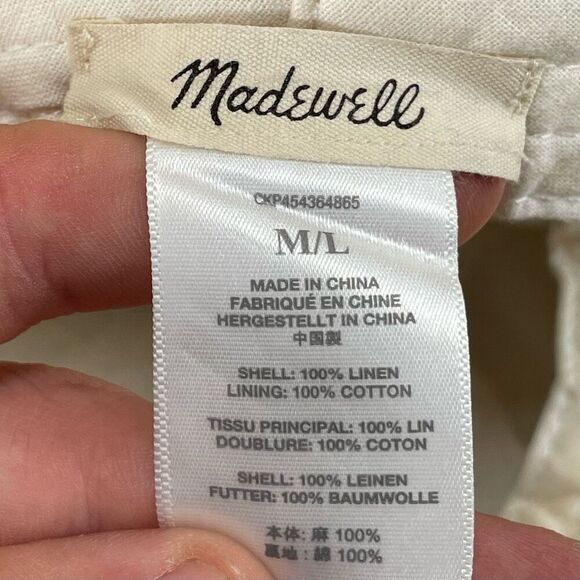 Madewell Linen Packable Sunhat Size M/L in Bronzed Lichen - Picture 5 of 6